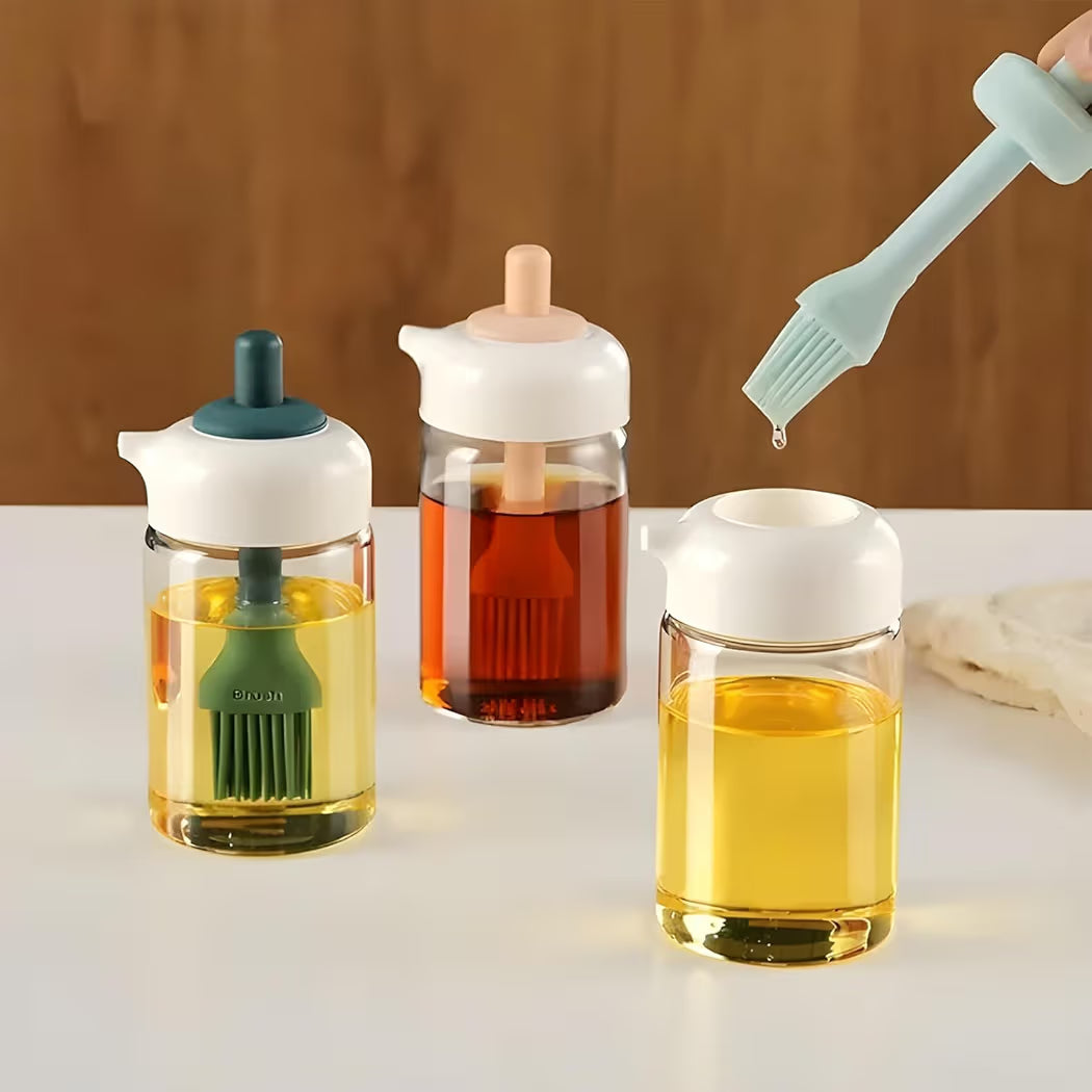 2-in-1 Oil Dispenser Bottle with Silicone Brush (250ml)