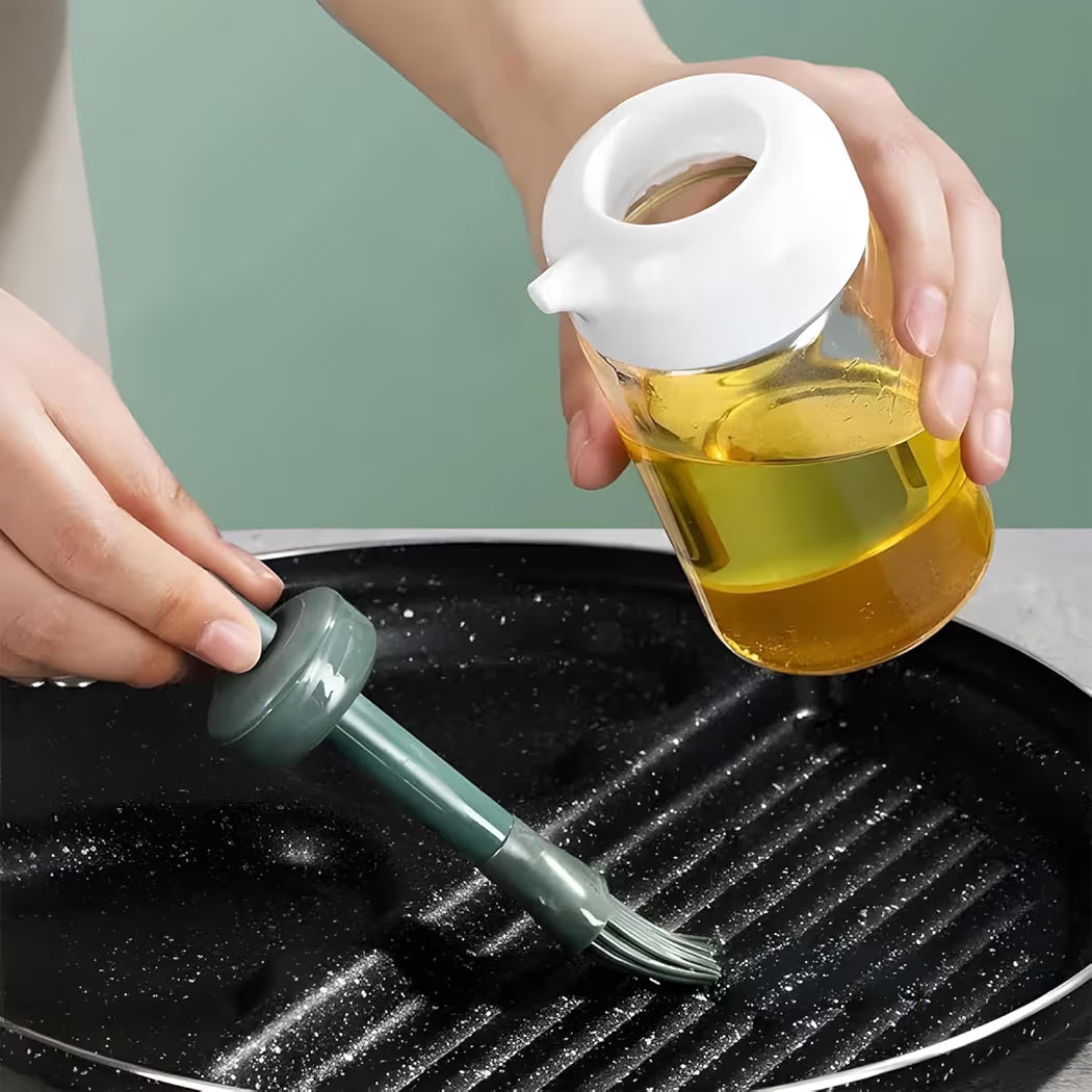 2-in-1 Oil Dispenser Bottle with Silicone Brush (250ml)