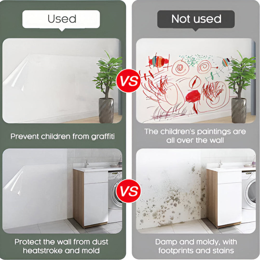 Transparent Electro-static Wall Protection Film (Pack of 2)