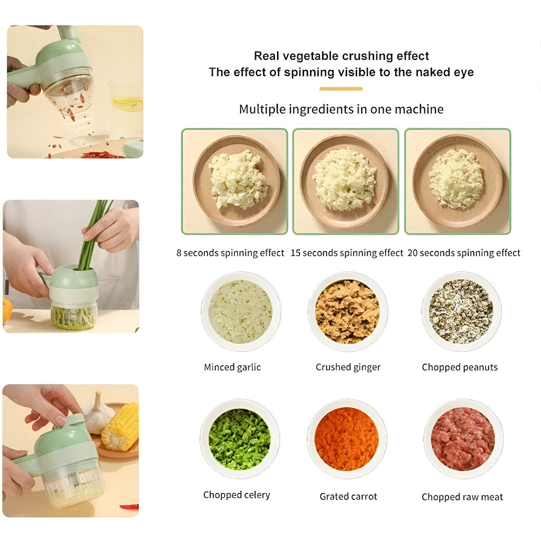 4 in 1 Portable Vegetable Cutter (Electric)